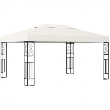 vidaXL Gazebo 3x4 m Cream Fabric - Outdoor gazebo, dimensions 3x4 meters, cream-colored fabric canopy, sturdy metal frame, waterproof and UV-resistant material, easy to assemble and disassemble, suitable for gardens and patios