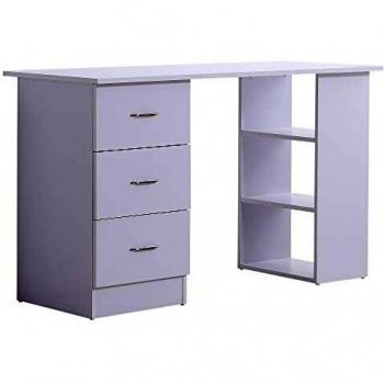 HOMCOM Mesa de Ordenador Escritorio para Hogar Oficina 3 Cajones 3 Estantes Mobiliario de Oficina 120x49x72cm