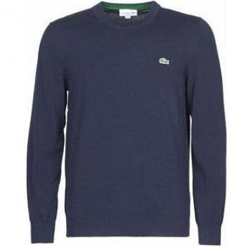 Lacoste Men's Organic Cotton Crew Neck Sweater - Navy Blue - Size M