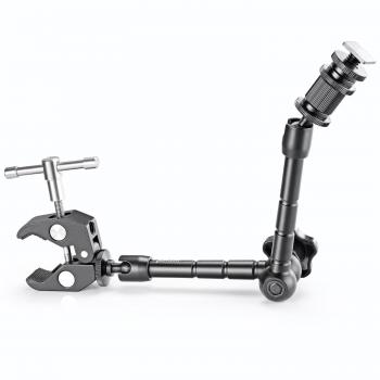 Neewer® - Brazo articulado DE 28 cm con Gran Pinza de Cangrejo y Clip para DSLR, Monitor LCD, Monitor DV, Luces LED y Flash