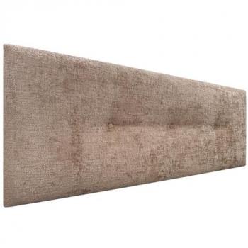 Cabecero Tapizado de Lana Natural con Botones, 150x50cm, Color Marrón - Estilo Winter Luxury