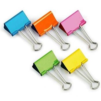 Clipos de doble pinza Rapesco 19mm, colores surtidos, paquete de 10 unidades