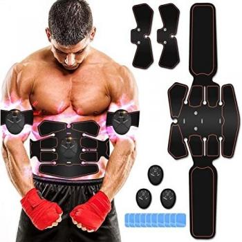 Electroestimulador Muscular Abdominales Cinturón,Masajeador Eléctrico Cinturón,Entrenador Inalámbrico Portátil de 6 Modos de Simulación,10 Niveles Diferentes para Abdomen/Cintura