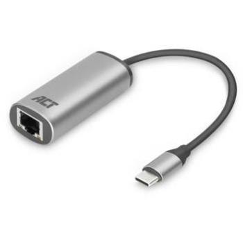 Adaptador USB-C a Ethernet 2.5 Gigabit ACT AC7081, Hub USB 3.2 Gen 1, Aluminio, 2500 Mbit/s