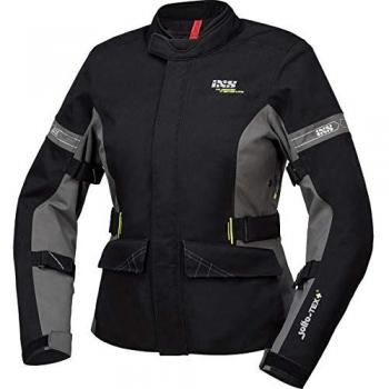 Chaqueta textil de moto para mujer iXS Laminat ST-Plus Negro-Gris XXL