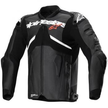 Chaqueta de Moto Alpinestars Atem V5 Perforada de Cuero Negro-Blanco Talla 50