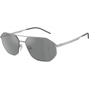 Emporio Armani EA2147 Col. 30456G Men's Sunglasses Silver Size 58 Geometric