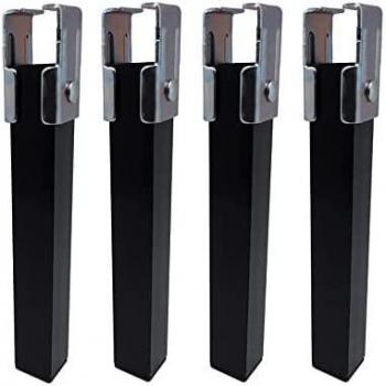Juego de 4 patas para somier PT25 sin ruedas, negro