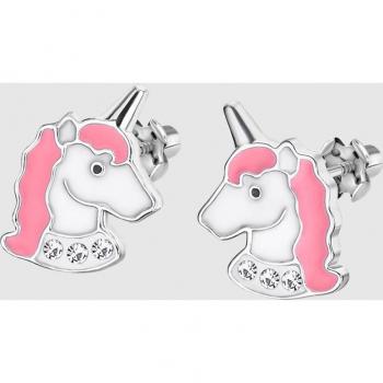 Pendientes Infantiles Unicornio Time Road WS02443 Plata