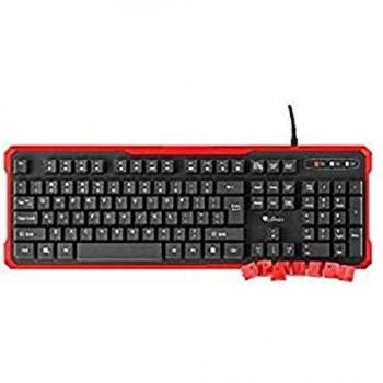 Teclado Natec RHOD 110 Black/Red con iluminación LED y reposamuñecas ergonómico
