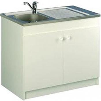 Mueble bajo fregadero LIBERTY 100 en 2 puertas - AQUARINE - Dimensiones: 100 x 60 cm