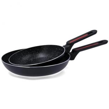 Set de 2 Sartenes Tentación Quid Aluminio Prensado Negro Ø20/Ø24 cm
