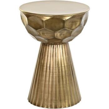 Mesita auxiliar de metal dorado con medidas 39x39x54 cm - Elegancia y funcionalidad