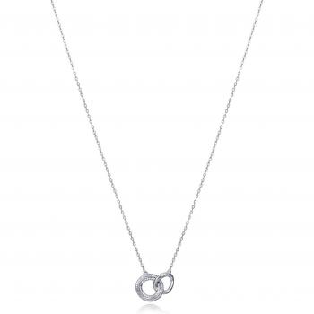 Collar Viceroy Clásica de Plata con Dos Aros y Circonitas Blancas