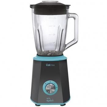 Sytech SY-BV6N Batidora de Vaso Eléctrica de Cristal 1.5L 600W Inox Color Negro