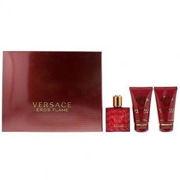 Versace Eros Flame Eau De Parfum 50Ml, Shower Gel 50Ml & Aftershave Balm 50Ml