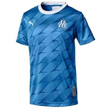 PUMA Om Away Shirt Replica Jr SS with Sponsor Maillot, Niños, Bleu Azur, 164