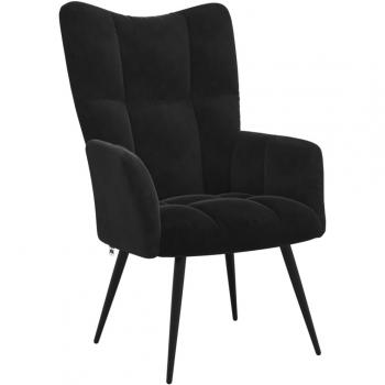 Sillón de Relax de Terciopelo vidaXL en Gris Claro, Gris Oscuro, Verde Oscuro y Negro - Silla Comoda para Dormitorio y Ocio