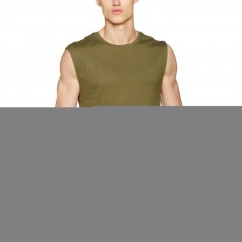 Olive Sleeveless Open Edge Urban Classic T-Shirt