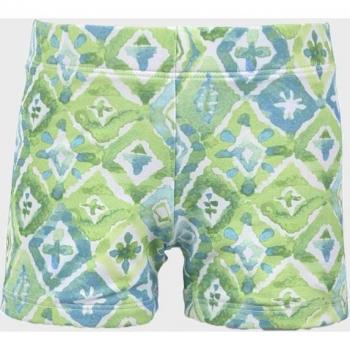 Bermuda de niño verde con estampado grande y cintura elástica