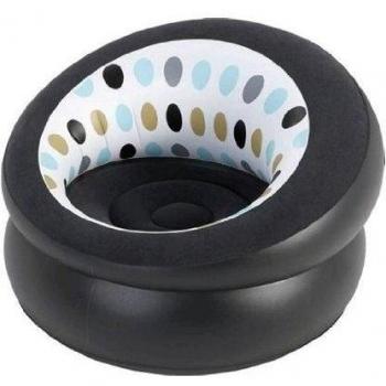 amarillostone inflable single armchair/spots,85x86x53 cm negro