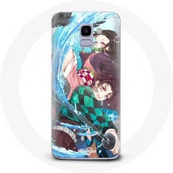 Funda para Samsung Galaxy J6 2018 Tanjiro y Nezuko Demon Slayer Kimetsu no Yaiba Anime