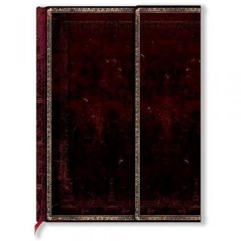 Paperblanks Old Leather Moroccan Midi Notebook with Lined Pages - Black