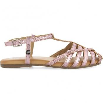 Sandalias de Piel Cangrejeras Rosa para Niña