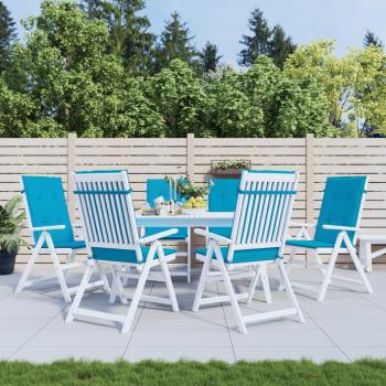 Highback Garden Chair Cushions Set of 6 Blue 47.2x19.7x1.2 Fabric