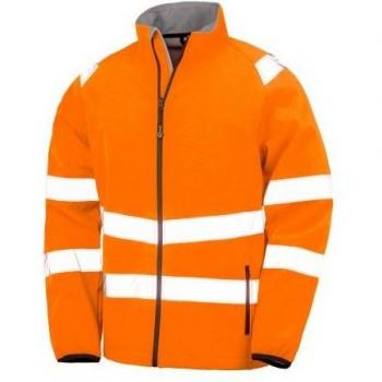 Chaqueta Soft Shell de Seguridad Doble Capa Reciclada para Hombre XXL Naranja Fluorescente