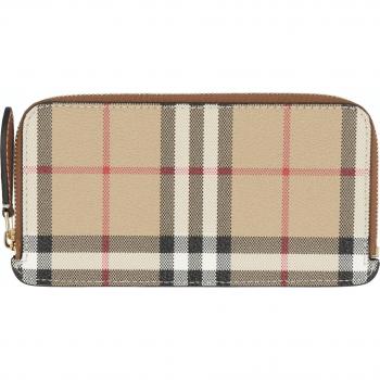 Burberry Women's Checked Motif Card Holder in Beige | 8073978143231 Color A7026, Checked wallet, Multicolor female, Size: ONE SIZE