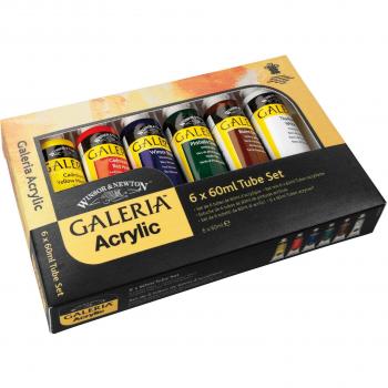 Winsor & Newton Galeria Set De 6 Tubos De Pintura Acrílica, Multicolor, 60 ml