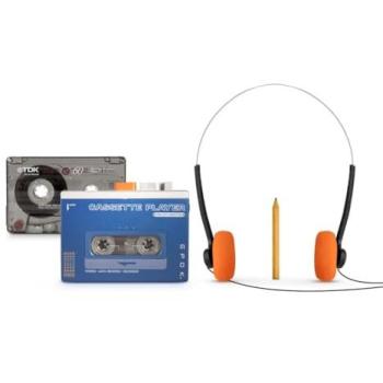 Reproductor de Cassettes Bluetooth 5.4 EPOK Bigben - Recargable USB-C, Altavoz BT, Grabador, Autoreversa, Incluye Auriculares y Lápiz