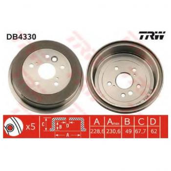Tambor de freno TRW DB4330, 1 pieza