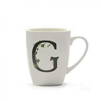 La Porcellana Taza Letra G, Color Blanco