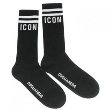 Dsquared2 Men's ICON Stripes Logo Sports Socks, Black/White - Size: S (6/6.5/7)