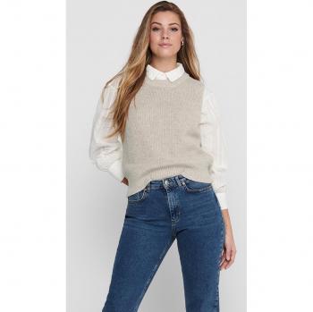 Chaleco de punto beige para mujer de la marca Only (15220032)