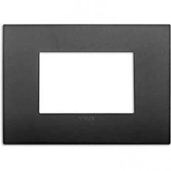 Placa Vimar Arke Classic 3 Módulos Color Gris Metálico