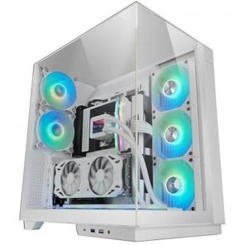 Torre ATX Mars Gaming MC-3GF, Triple Cristal Templado, 2 Ventiladores ARGB 120mm, USB-C, Montaje Vertical de Tarjetas Gráficas, Soporte Refrigeración Líquida hasta