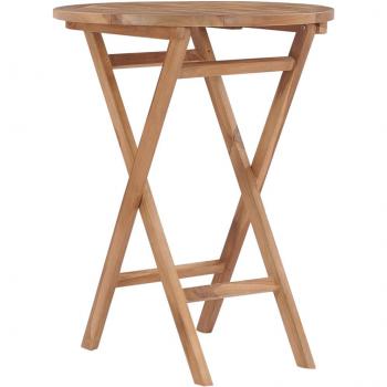 vidaXL Folding Garden Table 60 cm Solid Teak Wood