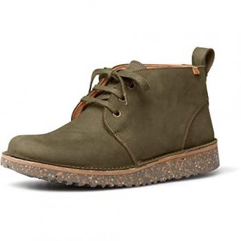 Botines Unisex de Piel con Cordones El Naturalista - Modelo Felsen 256301FE0005, Color Marrón Verdoso, Plantilla Desmontable, Estilo Casual