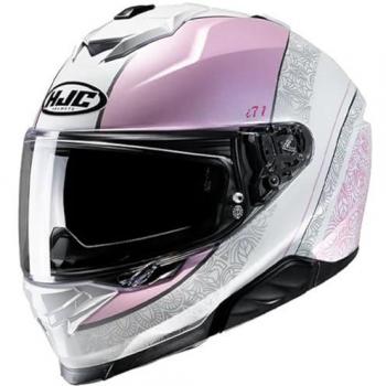 Casco HJC I71 Sera - Versátil y Funcional, Casco de señora - Blanco Rosa (2XS), HJC i71 SERA MC8 XXS