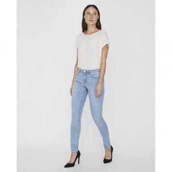 Vero Moda - Pantalón vaquero de mujer Tanya Piping Jeans VI352 Light Blue Denim