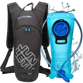 LUROON Mochila de Hidratación con 2L Bolsa de Agua sin BPA, Ligero Portátil Mochila de Correr para Hacer Ejercicio, Escalar, Acampar, Esquiar, Bicicleta, Trekking para Hombres Mujeres