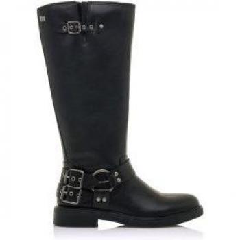 Botas Mustang Bruna para Mujer en Color Negro con Detalle de Hebillas al Tobillo