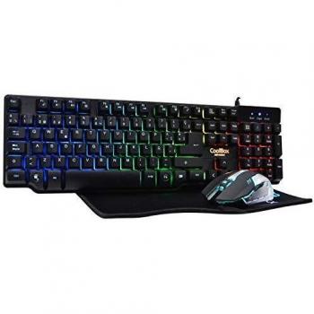 Conjunto Gaming CoolBox DeepTeam V2: Teclado, Ratón y Alfombrilla USB Retroiluminado