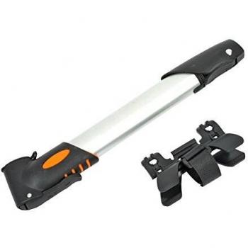 Bomba de aire para bicicleta AAP-Twin2 Minipump 27cm AV DV SV T-Manija Al6061 Plata