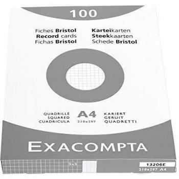 Exacompta Bristol - Tarjeta de registro, Cuadrícula