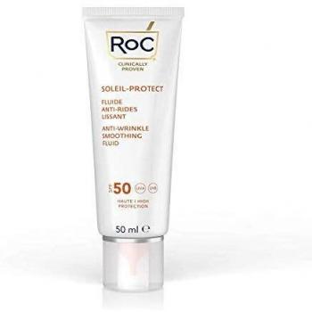 The name of the product is RoC Soleil-Protect Anti-Wrinkle Smoothing Fluid SPF 50 UVA & UVB