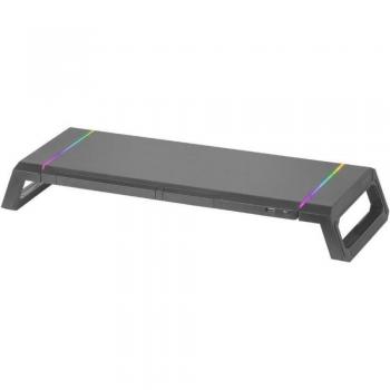 Mars Gaming MGS-ONE Soporte para Monitor con Iluminación Chroma RGB, Capacidad hasta 30 kg, Color Negro